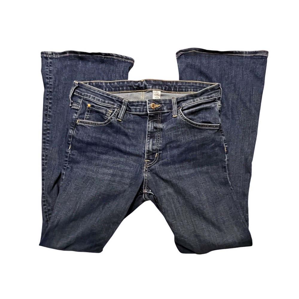 H&M Denim Ultra High Waist‎ Flare Denim Jeans Womens Size 14 Y2K Boho Comfy
